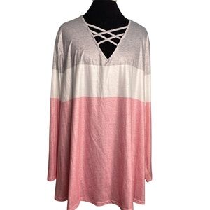 NWT Flycurvy Plus Size Colorblock Shirt Tunic